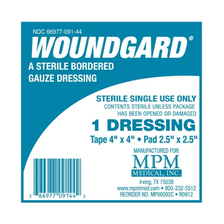 MPM Medical Adhesive Dressing WoundGard® 4 X 4 Inch Gauze Square White Sterile