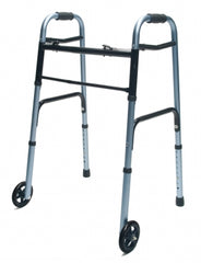 Graham-Field Dual Release Folding Walker Adjustable Height Lumex® Everyday Aluminum Frame 300 lbs. Weight Capacity 32 to 39 Inch Height