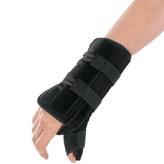 Breg Wrist Brace with Thumb Spica Apollo Universal Aluminum / Foam Right Hand Black One Size Fits Most