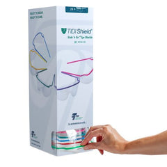 Tidi Products Protective Glasses with Dispenser TIDIShield® Grab 'n Go Wraparound Clear Tint Assorted Color Frames Over Ear One Size Fits Most