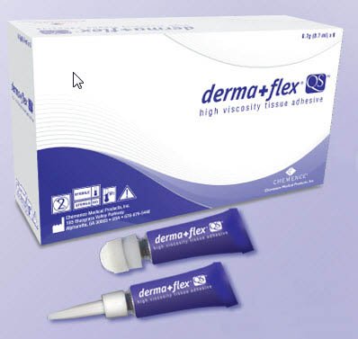 Chemence Medical Skin Adhesive Derma+Flex® QS™ 0.7 mL High Viscosity Precision and Dome Applicator Tip 2-Octyl Cyanoacrylate