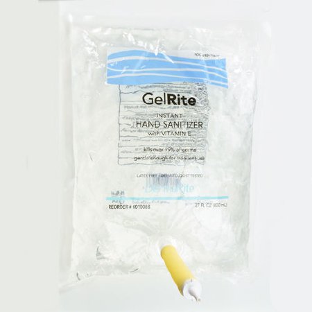 DermaRite Industries Hand Sanitizer GelRite® 800 mL Ethyl Alcohol Gel Dispenser Refill Bag