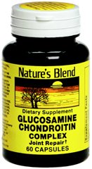 National Vitamin Company Joint Health Supplement Nature's Blend Glucosamine Sulfate / Chondroitin Sulfate 250 mg - 200 mg Strength Capsule 60 per Bottle