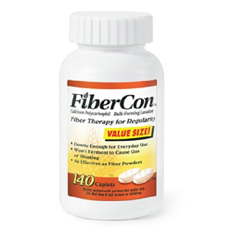 Glaxo Smith Kline Laxative FiberCon® Caplet 140 per Bottle 625 mg Strength Calcium Polycarbophil