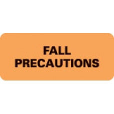 First Healthcare Products Pre-Printed Label Advisory Label Orange Paper FALL PRECAUTIONS Black Alert Label 15/16 X 2-1/4 Inch - M-861295-3359 - Roll of 1