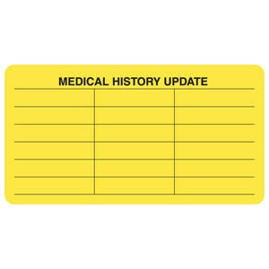 Tabbies Pre-Printed Label Communication Fill In Yellow Medical History Black 1-1/4 X 3-3/4 Inch - M-861736-4933 - Roll of 1