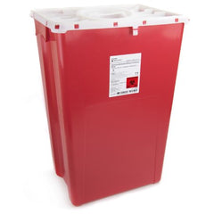 Sharps Container McKesson Prevent® 24-3/5 H X 17-3/10 W X 13 L Inch 18 Gallon Red Base / White Lid Vertical Entry Rotating Lid - M-862336-4619 - Case of 7