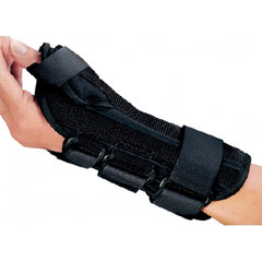 DJO Wrist Brace with Thumb Spica ProCare® ComfortFORM™ Aluminum / Lycra® Left Hand Black X-Small