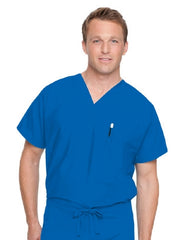 Landau Uniforms Scrub Shirt 4X-Large Royal Blue 2 Pockets Short Dolman Sleeve Unisex