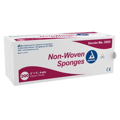 Dynarex Nonwoven Sponge Nonwoven 4-Ply 3 X 3 Inch Square NonSterile