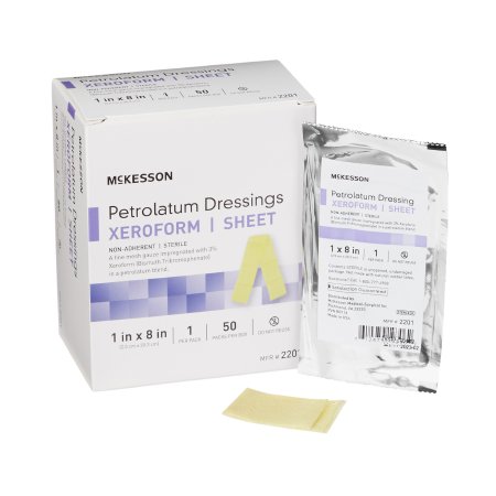 Xeroform Petrolatum Dressing McKesson 1 X 8 Inch Gauze Bismuth Tribromophenate Sterile