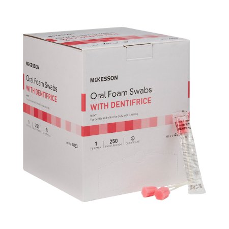 Oral Swabstick McKesson Foam Tip Dentifrice