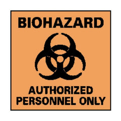 Door Sign Caution National Marker Biohazard Authorized Personnel Only