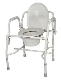Alimed Commode Chair Alimed® Fixed Arm Steel Frame Back Bar 14 Inch Seat Width