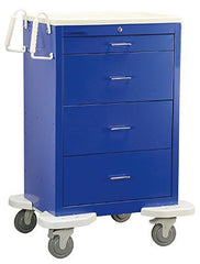 Lakeside Manufacturing Medication Cart Steel 25 X 32 X 46-1/4 Inch Blue 1 Drawer, 3 Inch / 3 Drawers, 9 Inch