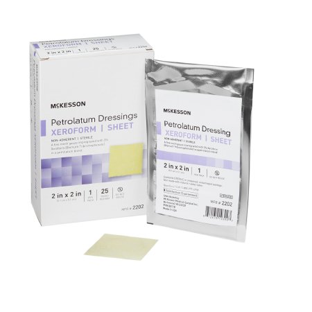 Xeroform Petrolatum Dressing McKesson 2 X 2 Inch Gauze Bismuth Tribromophenate Sterile