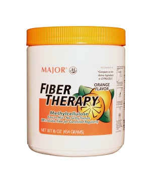 Major Pharmaceuticals Fiber Supplement Fiber Therapy Orange Flavor Powder 16 oz. Methyl Cellulose