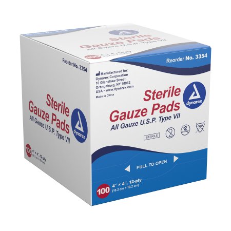 Dynarex Gauze Sponge Dynarex® Gauze 12-Ply 4 X 4 Inch Square Sterile