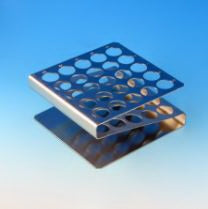 Globe Scientific Z-Shape Test Tube Rack 25 Place 12 to 13 mm Tube Size Metallic 1-1/2 X 4-1/4 X 4-1/2 Inch