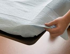 Graham Medical Products Stretcher Sheet Flat 40 X 90 Inch Blue / White Tissue / Poly Disposable