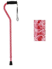 Nova Ortho-Med Offset Cane Nova Aluminum 30 to 39 Inch Height Roses Print - M-1167043-2703 - Case of 12