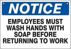 Medical Safety Systems Wall Sign Instructional Sign Employee Must Wash Hand - M-866145-3281 - Each