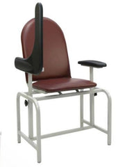 Winco Blood Drawing Chair Padded Dual Swivel Arm Burgundy