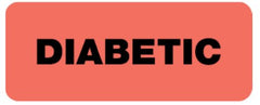 First Healthcare Products Pre-Printed Label Med-Alert™ Auxiliary Label Fluorescent Red Paper DIABETIC Black Safety and Instructional 2-1/2 X 15/16 Inch - M-866391-2070 - Roll of 500