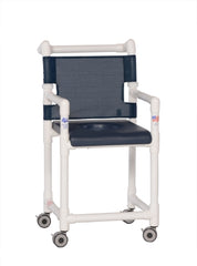 IPU Shower Chair ipu® Fixed Arm PVC Frame Mesh Back 21 Inch Seat Width