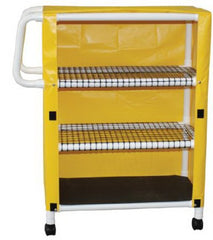 MJM International Linen Cart with Cover 3 Shelves 100 lbs. per Shelf Weight Capacity PVC 3 Inch Twin Casters - M-866487-3592 - Each