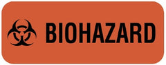 United Ad Label Pre-Printed Label UAL™ Warning Label Fluorescent Red Paper Biohazard / Symbol Black Biohazard 7/8 X 2-1/4 Inch - M-866565-3139 - Roll of 420