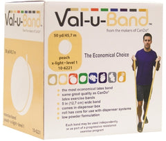 Fabrication Enterprises Exercise Resistance Band Val-u-Band® Low Powder Peach 5 Inch X 50 Yard X-Light Resistance