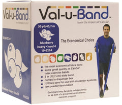 Fabrication Enterprises Exercise Resistance Band Val-u-Band® Low Powder Blueberry 5 Inch X 50 Yard Heavy Resistance