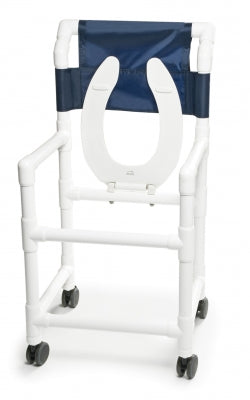 Graham-Field Commode / Shower Chair Lumex® Fixed Arm PVC Frame Mesh Back