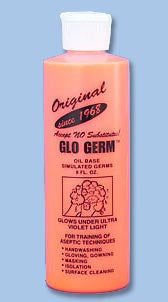 Fisher Scientific Germ Simulator Glo Germ™ 8 oz. Bottle Glo Germ White Powder / Purified Water NonSterile