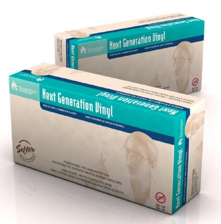 Dynarex Exam Glove Next Generation Vinyl Large NonSterile Stretch Vinyl Standard Cuff Length Smooth Ivory Not Chemo Approved - M-867177-1692 - Case of 1000