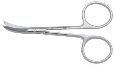 Miltex Stitch Scissors Padgett® Spencer 3-1/2 Inch Length Surgical Grade Stainless Steel NonSterile Finger Ring Handle Curved Blade Blunt Tip / Blunt Tip - M-867538-2318 - Each