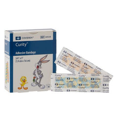 Cardinal Adhesive Strip Curity™ 3/4 X 3 Inch Plastic Rectangle Kid Design (Assorted Looney Tunes) Sterile