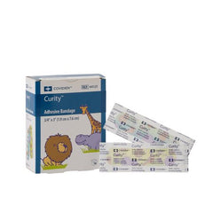 Cardinal Adhesive Strip Curity™ 3/4 X 3 Inch Plastic Rectangle Kid Design (Zoo Animals) Sterile