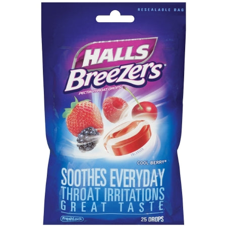 DOT Foods - Kraft Foods Inc Sore Throat Relief Halls® Breezers® 7 mg Strength Lozenge 25 per Bag