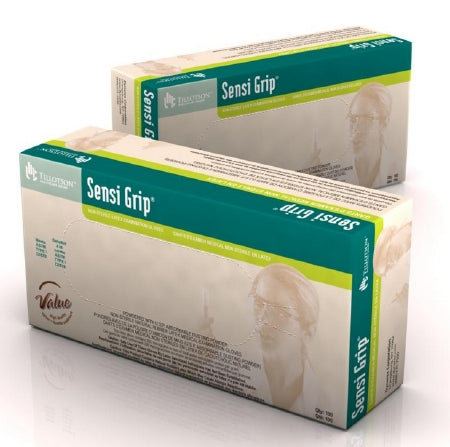 Dynarex Exam Glove Sensi Grip® Small NonSterile Latex Standard Cuff Length Bisque Ivory Not Chemo Approved - M-868480-1074 - Case of 10