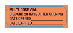United Ad Label Pre-Printed Label UAL™ Anesthesia Label Fluoresent Red Fluorescent Paper Mutildose Syringe Label - M-868935-2238 - Roll of 1