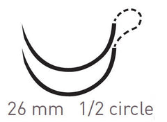 Suture with Needle Quill Knotless Tissue-Closure Device Absorbable Uncoated Violet Suture Barbed Monofilament PDO (Polydioxanone) Size 1 24 cm Suture Double-Armed 26 mm Length 1/2 Circle Diamond Point Needle
