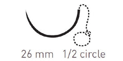 Suture with Needle Quill Variable Loop Device Absorbable Uncoated Violet Suture Barbed Monofilament PDO (Polydioxanone) Size 2 - 0 30 cm Suture 1-Needle 26 mm Length 1/2 Circle Diamond Point Needle
