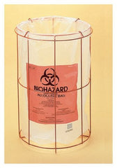 Fisher Scientific Biohazard Bag Holder Poxygrid™ 20.5 Inch, Orange, Epoxy-Coated Wire - M-869982-2836 - Each