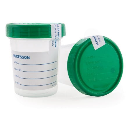 Specimen Container McKesson Polypropylene 120 mL (4 oz.) Screw Cap Sterile Inside Only