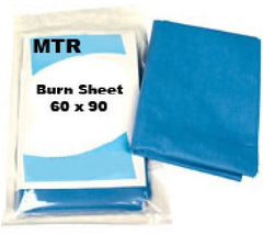 Med-Tech Resources Burn Sheet Flat 60 W X 90 L Inch Blue Laminated Tissue Fibers Disposable