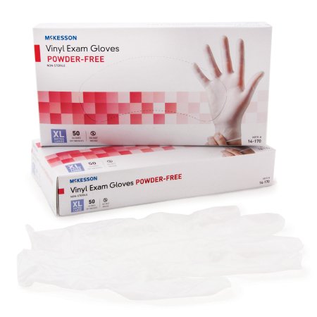 Exam Glove McKesson Confiderm® X-Large NonSterile Vinyl Standard Cuff Length Smooth Clear Not Chemo Approved - M-871025-4346 - Box of 50