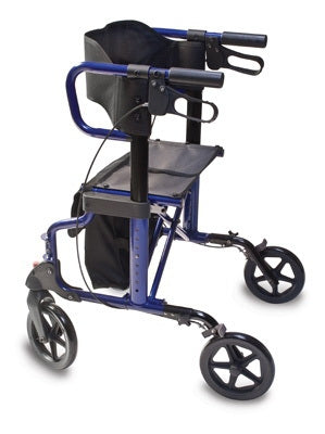 Graham-Field Rollator Transport Chair Lumex® Hybrid LX Aluminum Frame 300 lbs. Weight Capacity Majestic Blue Upholstery