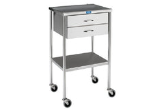 Pedigo Products Utility Table 16 X 20 X 34 Inch Stainless Steel 1-1/2 Inch Top Dimensions 3 Sided Top Rail 1 Drawer 1 Shelf